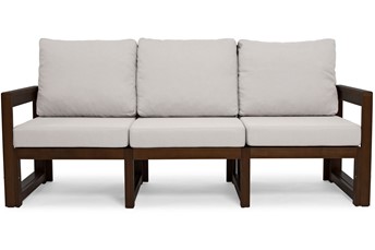 Sofa Ogrodowa MALTA 3-Osobowa Ciemny Brązowy/Szary