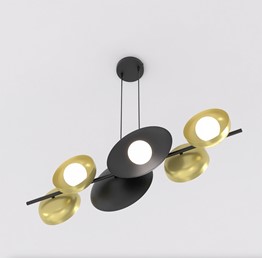 Lampa Wisząca VOLUM 6 Czarny/Złoty