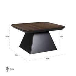 Stolik Kawowy BONVOY 70x70cm Brąz