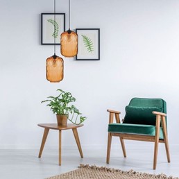 Lampa Wisząca AURELLA 1S Czarny/Brązowy