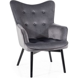 Fotel CARMEN Velvet Czarny/Szary Bluvel 14