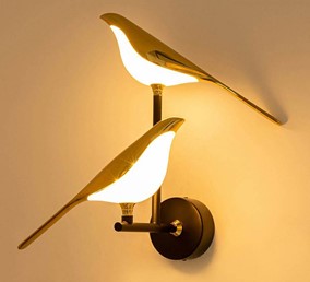 Lampa Ścienna BIRD TWIN Złoty