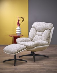 Fotel KRONOS z Podnóżkiem Beżowy