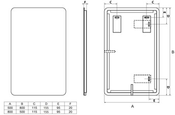 Lustro Stella LED 50x80