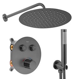 Zestaw Natryskowy Podtynkowy z Termostatem LUNGO Tytan