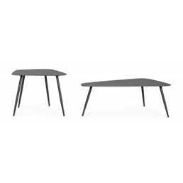 Zestaw Stolików Kawowych YVONNE FLARED Szary