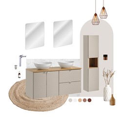 Zestaw Meblowy LOLA 120cm Dąb Coast Evoke/Kaszmirowy Mat