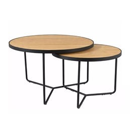 Zestaw Ław ITALIA Dąb/Czarny Mat