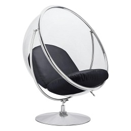 Fotel BUBBLE STAND 2 Poduszka Czarna Ekoskóra