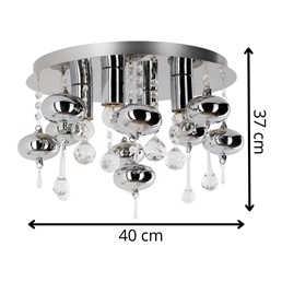 Plafon NESSO 4 Srebrny