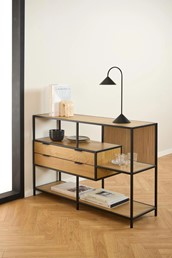 Regał SEAFORD V Dąb Dziki/Czarny