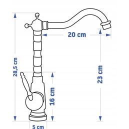Bateria Umywalkowa Wysoka BONA Miedź Szczotkowany