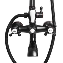 Zestaw Natryskowy BERGAMO Czarny Przecierany