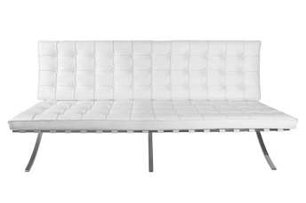 Sofa BA2 2 osobowa, biała ekoskóra