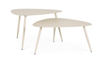 Zestaw Stolików Ogrodowych YVONNE 73,5x77,5cm Beżowy