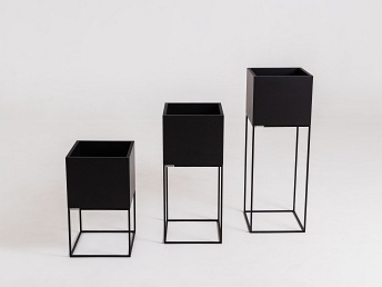 Donica Palmus Metal 35x35x100 Czarny