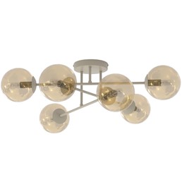 Lampa Sufitowa ROMA 6 Beżowy/Bursztynowy