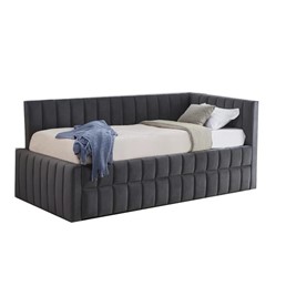 Łóżko DERBY 90x200 cm z Wysuwanym Materacem Popielaty