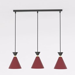 Lampa Wisząca KLEVER 3 Burgundowy/Czarny