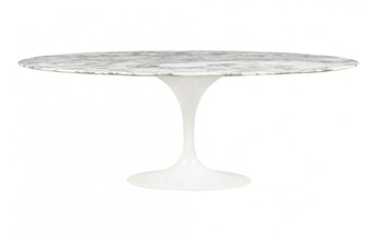 Stół TULIP ELLIPSE Biały/Marmur