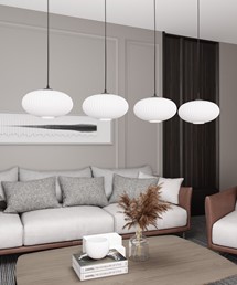 Lampa Wisząca COCO 4 Czarny/Opal