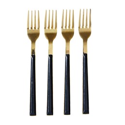 Zestaw 4 Widelczyków Deserowych CHARLOTTE Złoty/Czarny