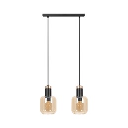 Lampa Wisząca DOKA K-5266 Czarny/Złoty/Bursztynowy