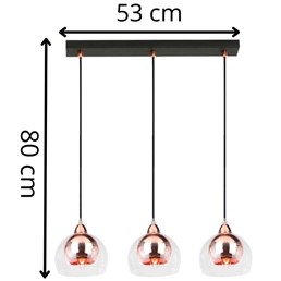 Lampa Wisząca DEX 3L Miedziany