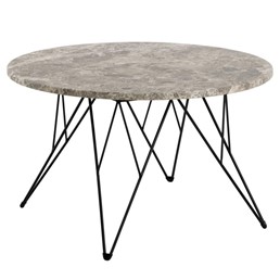 Stolik Kawowy PRUNUS fi80 Czarny/Szary Marmur