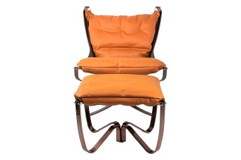 Fotel z Podnóżkiem Arni Low 80x80x92 Pomarańczowy