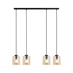 Lampa Wisząca SORO K-5571 Czarny/Bursztynowy