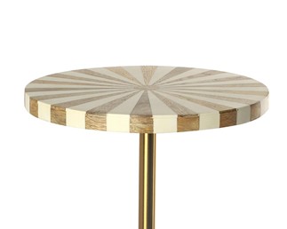 Stolik DOMERO CIRQUE Fi25cm Biało/Złoty