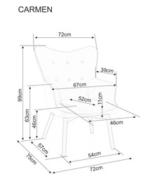 Fotel CARMEN Velvet Czarny/Czarny Bluvel 19