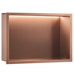 Półka Łazienkowa Wnękowa LED 30x45cm Miedź Szczotkowana