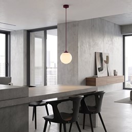 Lampa Wisząca COSMO 1 Burgundowy/Opal