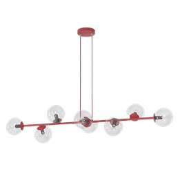 Lampa Wisząca MAGNUS 8 Burgundowy/Transparentny