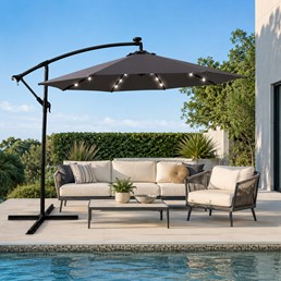 Parasol Ogrodowy NOCTIS LED 2.7m Ciemny Szary