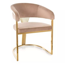 Krzesło CROWN Velvet Beżowy/Złoty