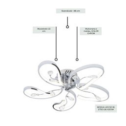 Lampa Sufitowa NATALIE 5 Chromowany