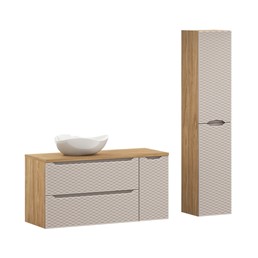 Zestaw Meblowy CLOUD 120cm Beż/Dąb Olejowany