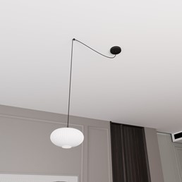 Lampa Wisząca ORIGO 1 Czarny/Opal