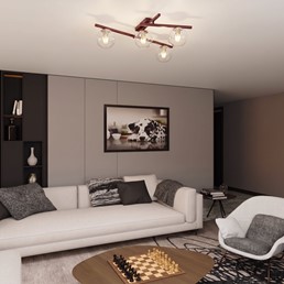 Lampa Sufitowa SMART 4 Burgundowy/Transparentny