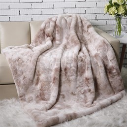 Koc FURRY 140x200cm Brązowy/Kremowy