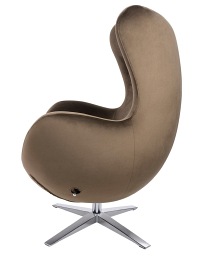 Fotel Szeroki Egg Velvet 70x80x110 Brązowy