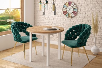 Stół ST24-FX fi90 Dąb Craft Złoty/Biały