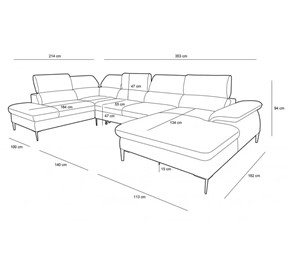 Narożnik EDIE C2 Beżowy z Funkcją Spania II Grupa Tkanin