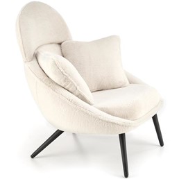 Fotel Wypoczynkowy MERRY Czarny/Kremowy