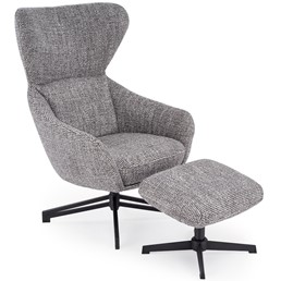 Fotel Wypoczynkowy FREDY z Podnóżkiem Popielaty