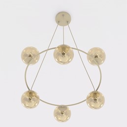 Lampa Wisząca AZURA 6 Beżowy/Bursztynowy