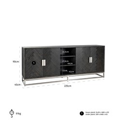 Komoda BLACKBONE SILVER Chrom/Czarny